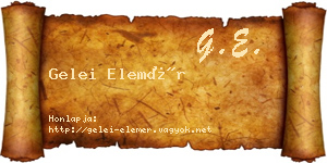 Gelei Elemér névjegykártya