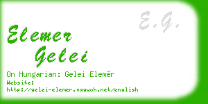 elemer gelei business card